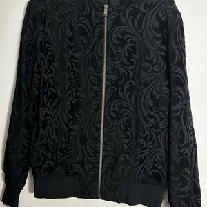 Versace Black Patterned Zip-Up Jacket